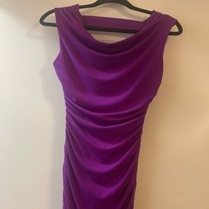 Fuchsia colored ruched detail dress. Like new